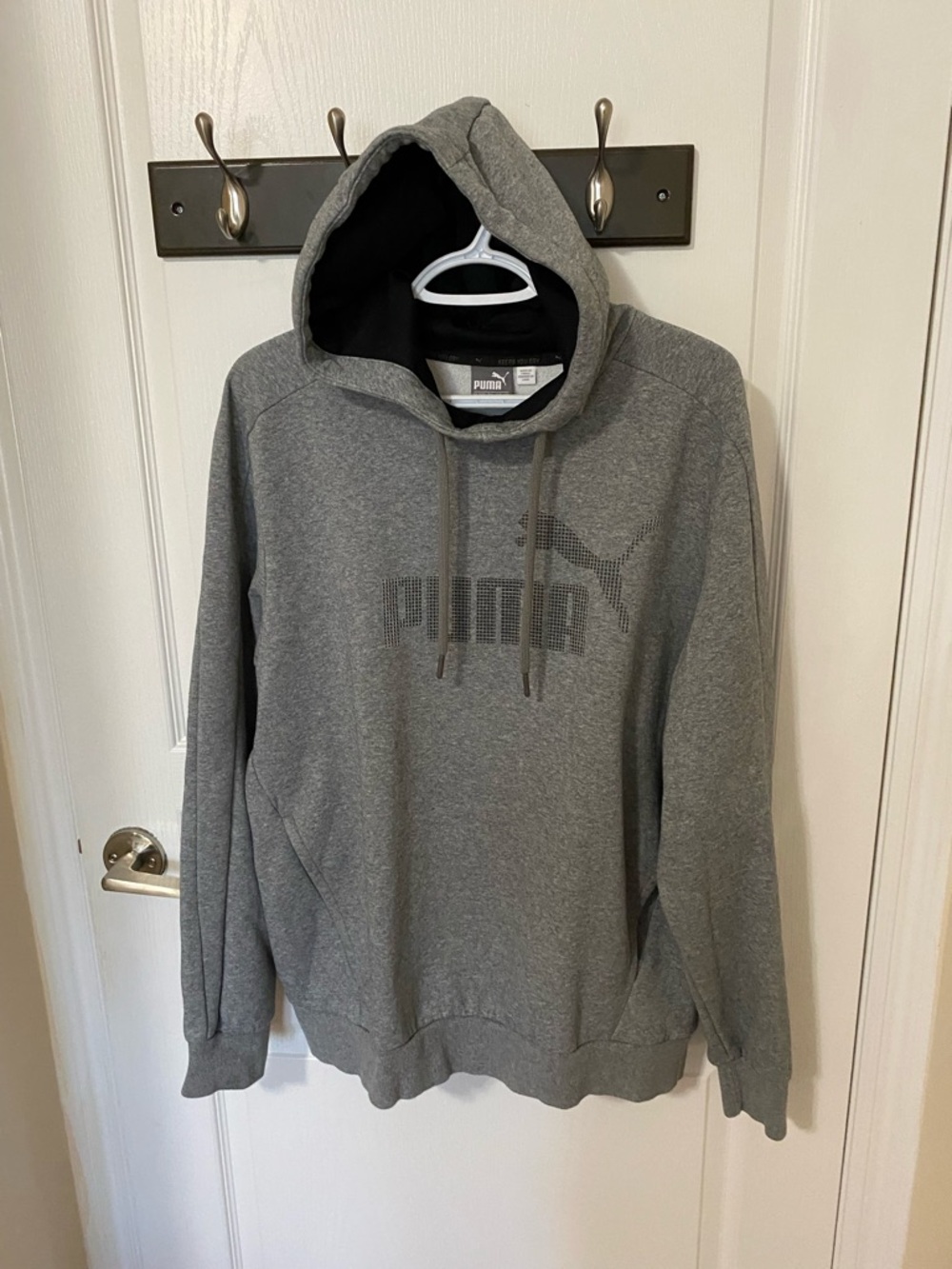 Puma Men's Gray Pullover Hoodie with Logo